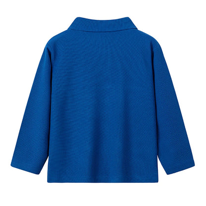 Children's solid color POLO shirt boy handsome fashion sports T-shirt girl lapel casual and comfortable half sleeve.