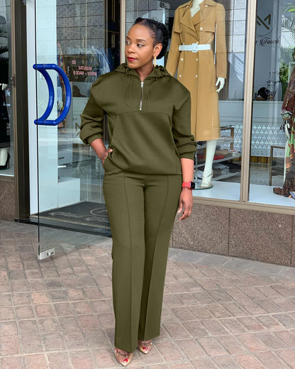 CM.YAYA Long Sleeve Women Set Loose Long Sleeve Hoodies Pant Suits 2024 Spring 2 Two Piece Sets Sporty Tracksuits Street Outfits