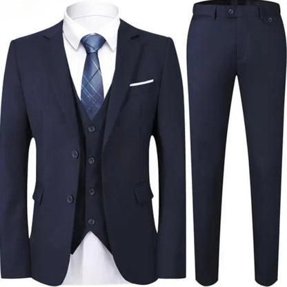 Suit For Men Elegant Wedding 3 Pieces 2 Sets Blazers Full Jackets Vest Pants Formal Fashion Luxury Coats 2025 Classic Costume