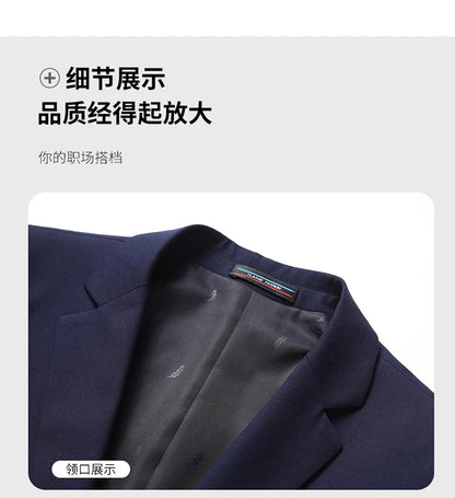 Blazer New Men's Fashion Business Solid Color British Style Professional Work Groom Wedding Dress Best Man Blazer Jacket