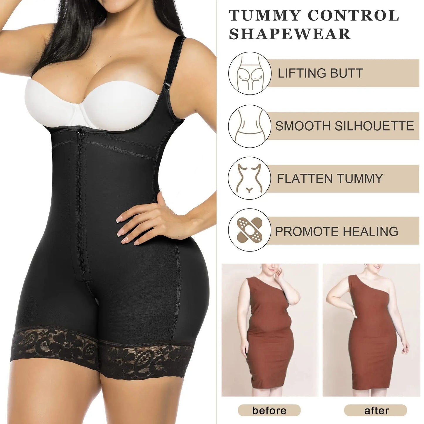 New Fajas Colombiana Girdle Women Shapewear Bodysuits Reducing Waist Trainer Body Shaper Tummy Control Butt Lifter Thigh Slimmer