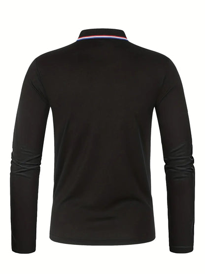 Men's Spring and Autumn Casual Breathable Comfortable Polo Shirt Hot Selling Fashion Men's Business Long Sleeve T-Shirt