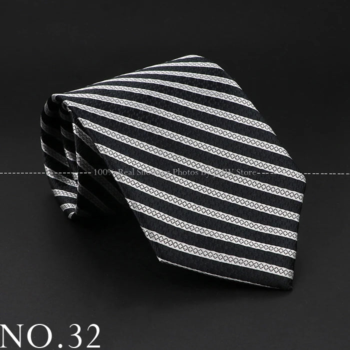 New Design Wedding Men Tie Black Solid Striped Paisley Flower Neckties Men Business Dropshipping Groom Collar Accessories Gift