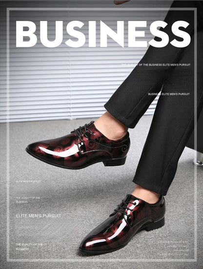 Luxury Men Oxford Shoes Retro Floral Pattern Men Dress Shoes Fashion Lace-Up Flats High Quality Business Men Party Wedding Shoes