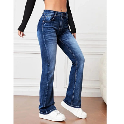 Women Stretch Denim Jeans Ladies Slim Straight Pants Casual Pantalones de mujer pantalon femme