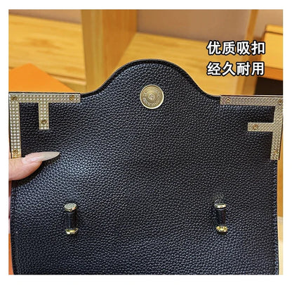 Premium Retro Messenger Bag Women - Textured Leather Shopper with Custom Paris Letter Logo & Versatile Crossbody Strap Design