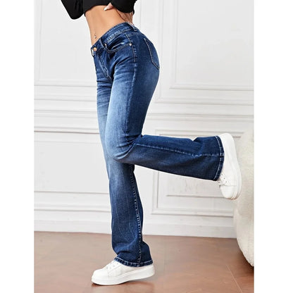 Women Stretch Denim Jeans Ladies Slim Straight Pants Casual Pantalones de mujer pantalon femme