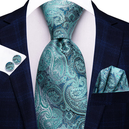 Hi-Tie 8.5cm Business Black Solid Paisley 100% Silk Men's Tie Neck Strip Ties for Men Formal Luxury Wedding Neckties Gravatas