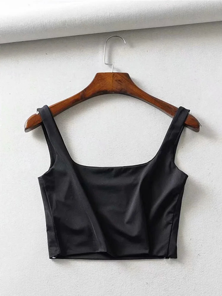 Hot Sale Summer Women Sexy Sleeveless Tops Fashion Short Square Collar Tank Tops 4 Colors