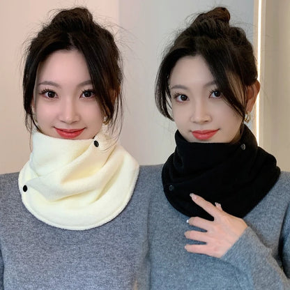 Lamb Fleece Women Scarves Winter Warm Fake Collar Scarf Solid Color Plush Bib Snood Female Windproof Wrap Neck Protection Polar