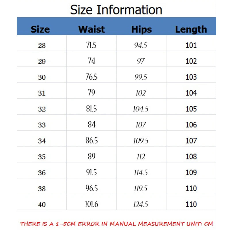 Men's Jeans Business  Straight Elastic Loose Slim Fitting Stretch Casual Trousers Denim Pants Blue Black Streetwear