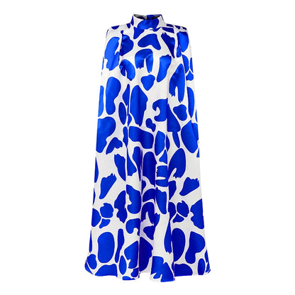 VONDA Women Elegant Printing Maxi Long Dress 2024 Casual Stand Collar Robes Bohemian Bat-wing Sleeve Party Vestidos Oversized