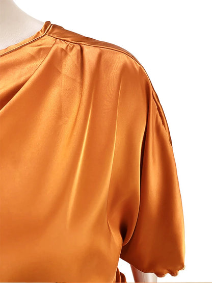 Plus Size Women Clothing One Shoulder Wedding Dress Big Lady Elegant Satin Short Dress Dresses 5xl Wholesale Bulk Dropshipping