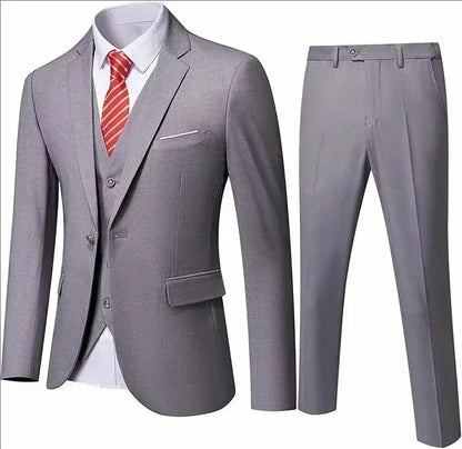 Suit For Men Elegant Wedding 3 Pieces 2 Sets Blazers Full Jackets Vest Pants Formal Fashion Luxury Coats 2025 Classic Costume