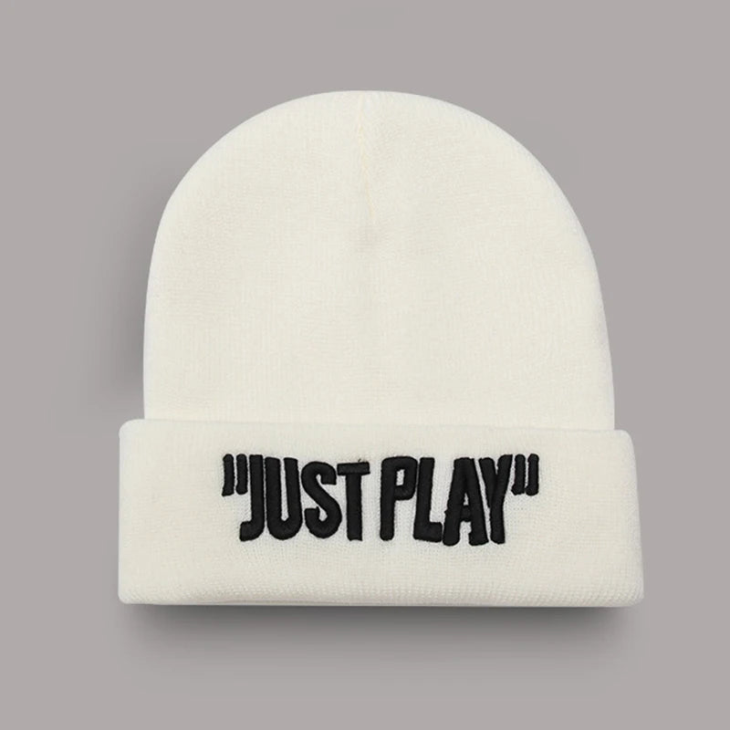 Rimiut Funny Letter Knitted Men Women Beanies Black & White Autumn Winter Hip hop hats Thick Warm Beanie Caps for adult