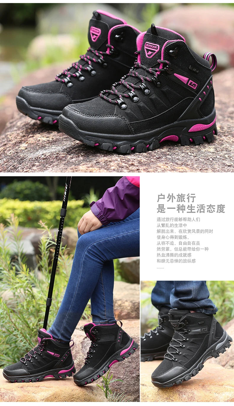 Men's Boots Men Hiking Boots Outdoor Work Shoes Anti Puncture Safety boots man Anti Slip Sneakers Couples Ankle boots for women