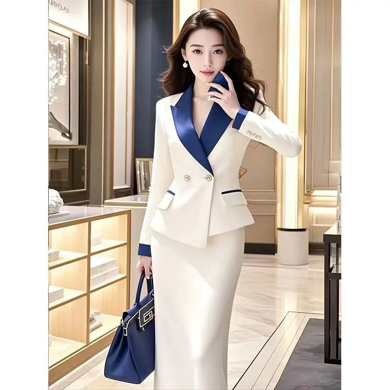 Autumn and winter high-end new women's small fragrance style suit jacket+half skirt fashion two-piece set