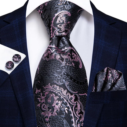 Hi-Tie Peacock Blue Novelty Designer Silk Wedding Tie For Men Hanky Cufflinks Gift Mens Fashion Necktie Set Business Party