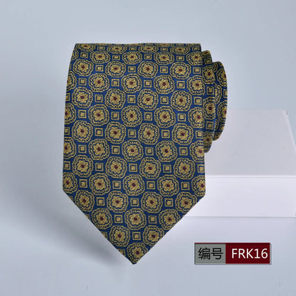 Brown Tie For Men Classic Style 8CM Tie Striped Jacquard Ties Wine Red Wedding Gravatas Formal Business Neckties Gifts For Men