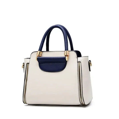 Fashion Color Contrast Handbag, Stitching Striped Crossbody Bag Women's Elegant Office & Work Purse
