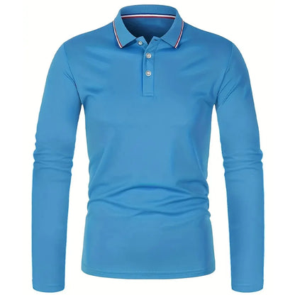 Men's Spring and Autumn Casual Breathable Comfortable Polo Shirt Hot Selling Fashion Men's Business Long Sleeve T-Shirt