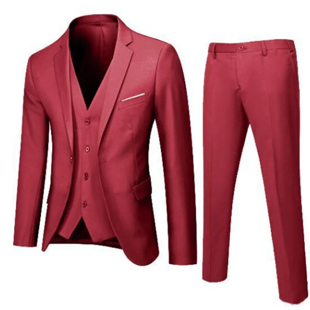 2PCS/SET Men Blazers Formal Full Business Coats Suits + Pants Wedding Party Elegant Jackets Trousers Suits Set Breathable