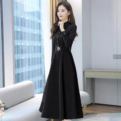 Spring Autumn Women New dignified and atmospheric Dress Mom's Skirt 2025 Top selling High end Elegance Long sleeved Bottom Skirt