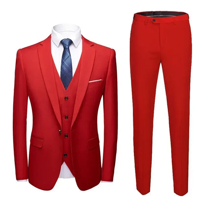 Elegant Suits For Men Wedding 3 Pieces 2 Set Luxury Fashion Classic Full Jackets Vest Pants Blazers Outfit 2024 Formal Costume