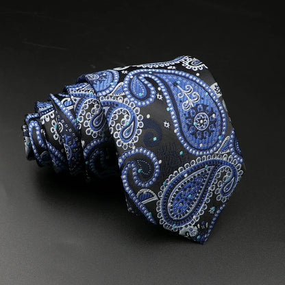 New Style Fashion Jacquard Floral Paisley Necktie Polyester Male Narrow Red Blue Tie Suit Shirt Gift For Men Accessory Gravatas