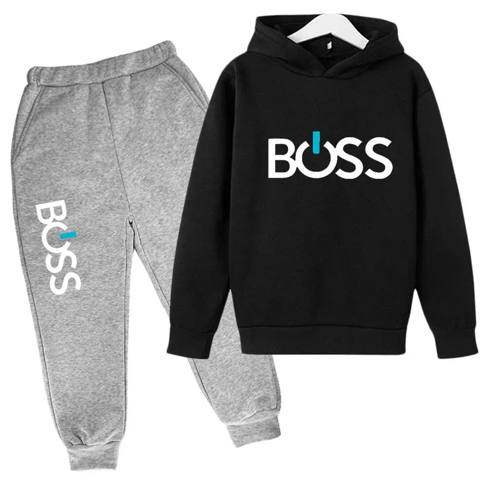 Streetwear New Spring And Autumn Children Hoodie Set Boys Girls Casual Long Sleeve Hoodie Tops+Pants Sportswear 2-14 Years Old