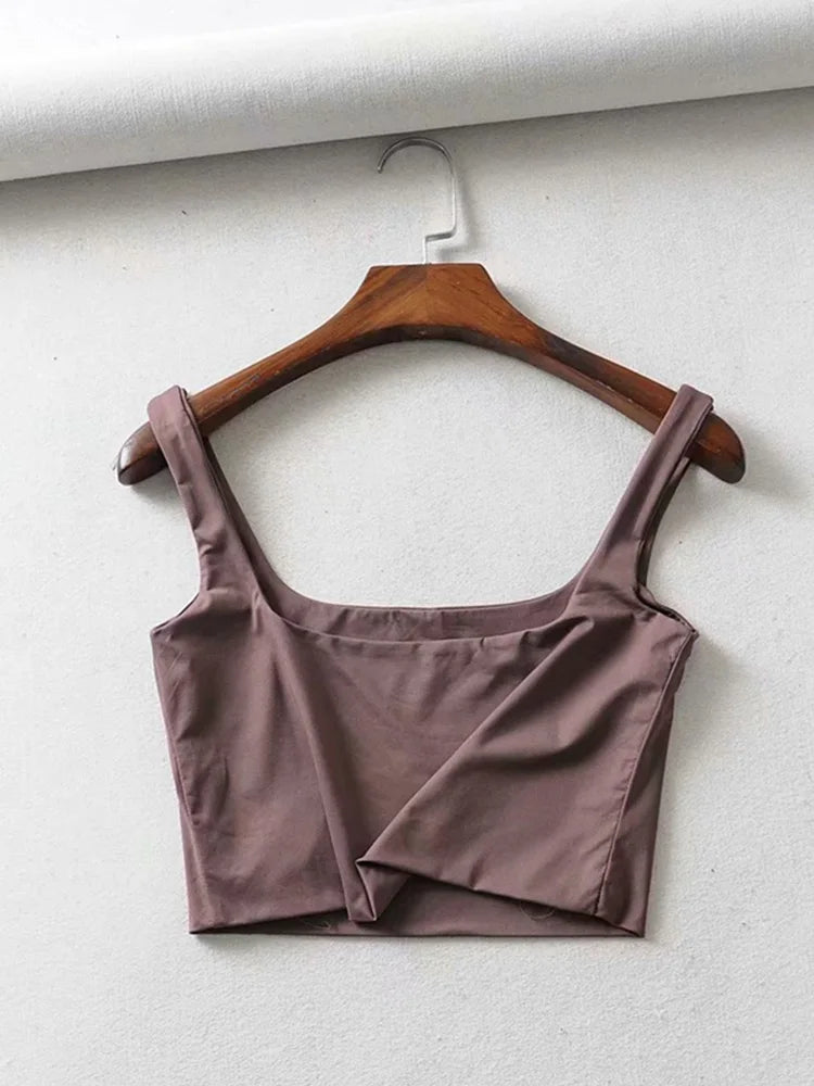 Hot Sale Summer Women Sexy Sleeveless Tops Fashion Short Square Collar Tank Tops 4 Colors