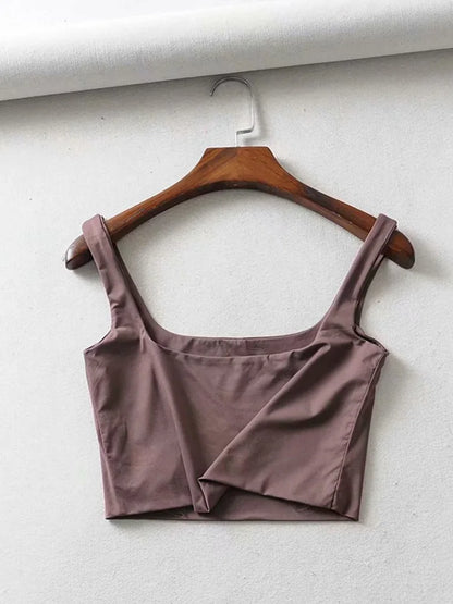 Hot Sale Summer Women Sexy Sleeveless Tops Fashion Short Square Collar Tank Tops 4 Colors