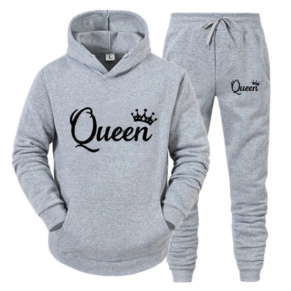 2023 Y2k Style Long Sleeve Hoodies Set Women Men Couple Sweatshirt Hoodies Trend Lover Tracksuit Queen King Printed New Fashion