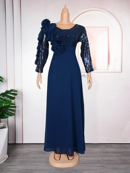 Elegant African Dresses for Women 2025 New Africa Clothing Plus Size Turkey Wedding Party Long Dress Dashiki Ankara Outfits Robe