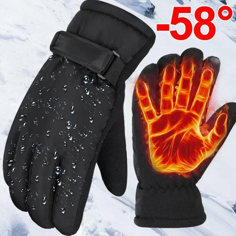 Winter Warm Cycling Gloves Men Outdoor Waterproof Skiing Riding Hiking Motorcycle Mitten Gloves Unisex Thermal Sport Gloves