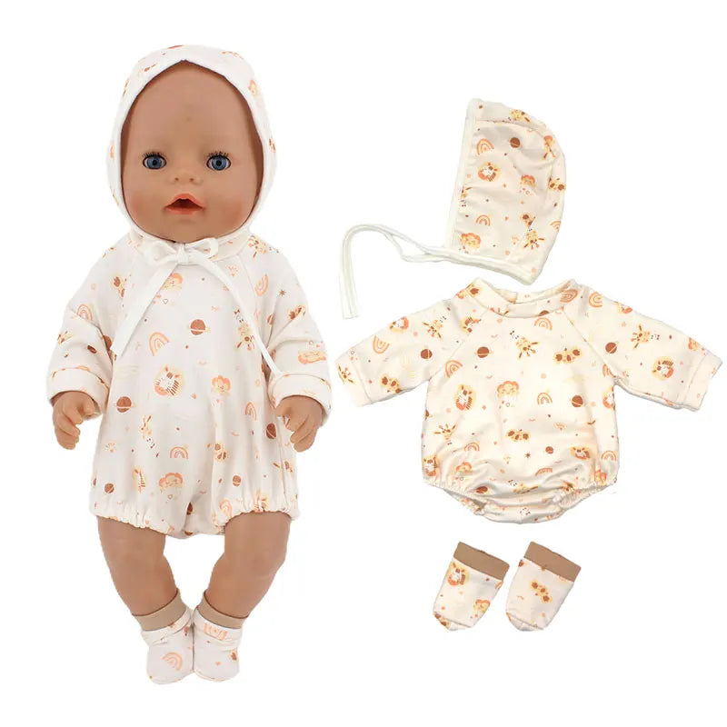 2023 Fashion Doll Jump Suits Fit For 43cm Baby Doll 17 Inch Reborn Baby Doll Clothes