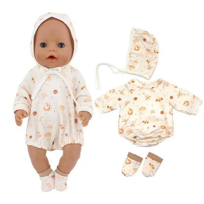 2023 Fashion Doll Jump Suits Fit For 43cm Baby Doll 17 Inch Reborn Baby Doll Clothes