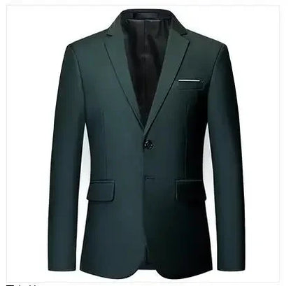 New Men Pure Colour Business Social Office Suit Slim Fit Jacket Fashion Simple Groom Wedding Tuxedo Dress Blazers Coats