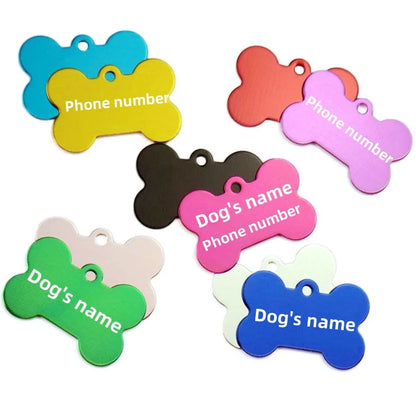 Classic Bone Dog Id Tag Personalized Pet Dog Tag Free Engraving Kitten Puppy Collars Pendant Free Engraving Pet Cat Nameplate