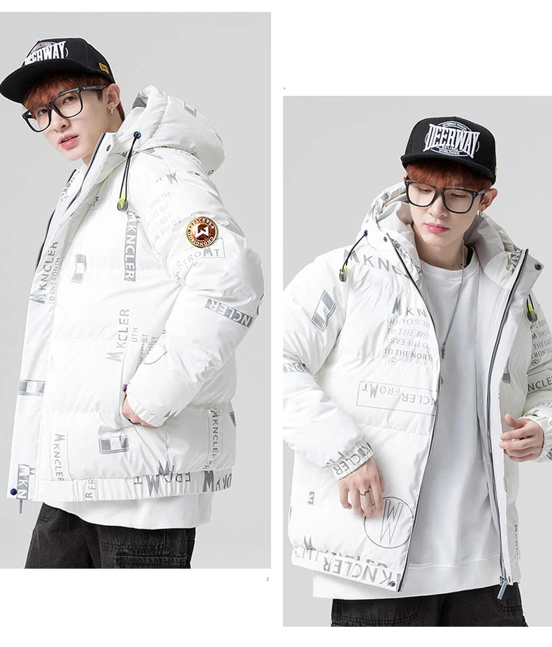 Streetwear Mens Winter Jacket And Coats Down Youth Hooded Windbreak Warm Thicken Parkas Outwear