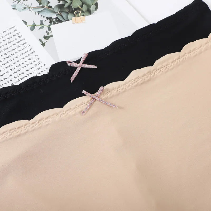 Sexy Lace Edge Seamless Safety Short Pants Summer Soft Ice Silk Breathable Short Tights Under Skirt Shorts Women Modal Underwear