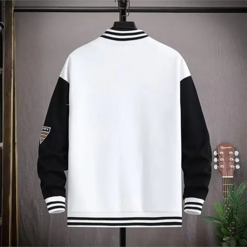 Trendy Baseball Jacket For Men Casual Loose Fit High School Student Hip Hop Style Couples Coat Spring Autumn Season