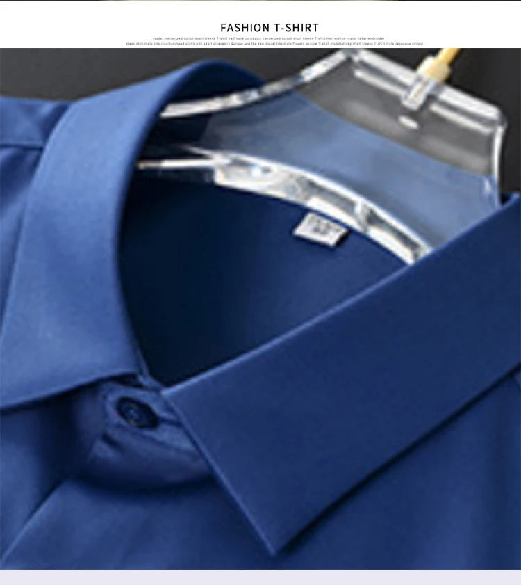 6XL Large High Quality Formal Dress Autumn and Winter Men's Long Sleeve Pure White Shirt Non iron Business Casual Ice Silk