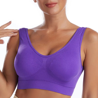 Women Sexy Bra Plus Size Seamless Breathable Brassiere Wire Free Bralette Underwear Comfortable Active Padded Brassiere Crop Top