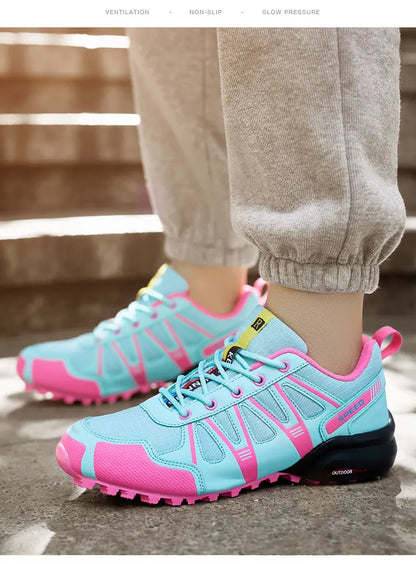 Men Women Hiking Shoes Waterproof Outdoor Trainers Lace-up Climbing Trekking Sneakers Mountain Walking Hunting Tactical Sneakers