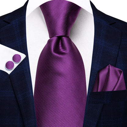 Hi-Tie Light Purple Solid Silk Wedding Tie For Men Quality Hanky Cufflink Gift Necktie Set Fashion Novelty Designer Dropshipping