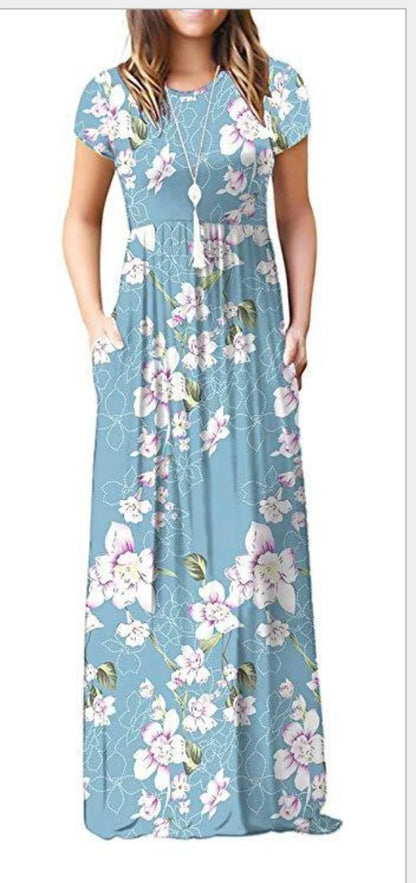 Spring Summer Boho Long Dress for Women Casual baratos Floral Fashion Print Clothing Elegantes Evening Dresses Vestidos de Mujer