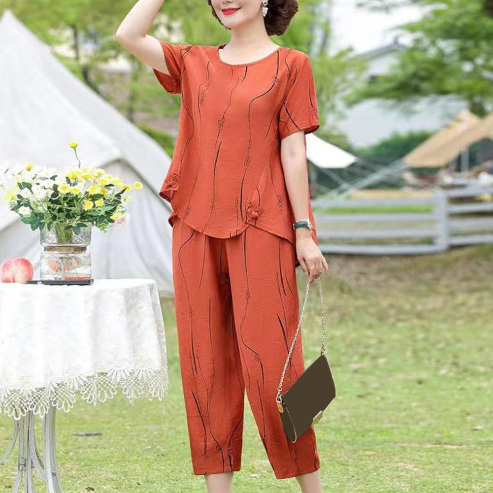 2023 Summer Women's Trousers Suit Pastoral Fashion Loose Short Sleeve Two Piece Suit Striped Cotton Linen Wild T-shirt Pant Sets