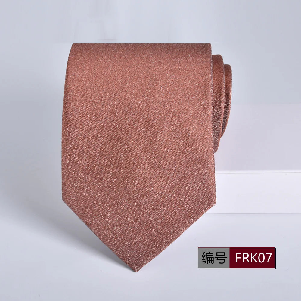Brown Tie For Men Classic Style 8CM Tie Striped Jacquard Ties Wine Red Wedding Gravatas Formal Business Neckties Gifts For Men