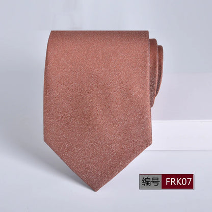 Brown Tie For Men Classic Style 8CM Tie Striped Jacquard Ties Wine Red Wedding Gravatas Formal Business Neckties Gifts For Men